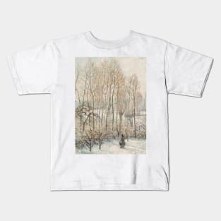 Morning Sunlight on the Snow, Eragny-sur-Epte by Camille Pissarro Kids T-Shirt